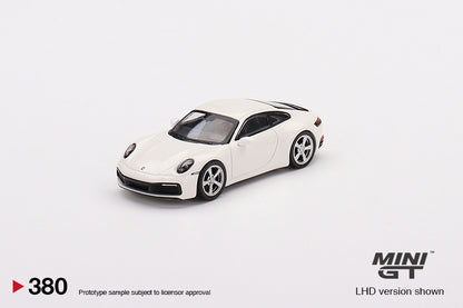 Mini GT Porsche 911 (992) Carrera S White MGT00380 1/64 Diecast