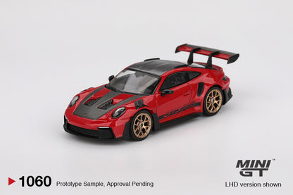 Mini GT Porsche 911 (992) GT3 RS Weissach Package Guards Red MGT01060 1/64 Diecast
