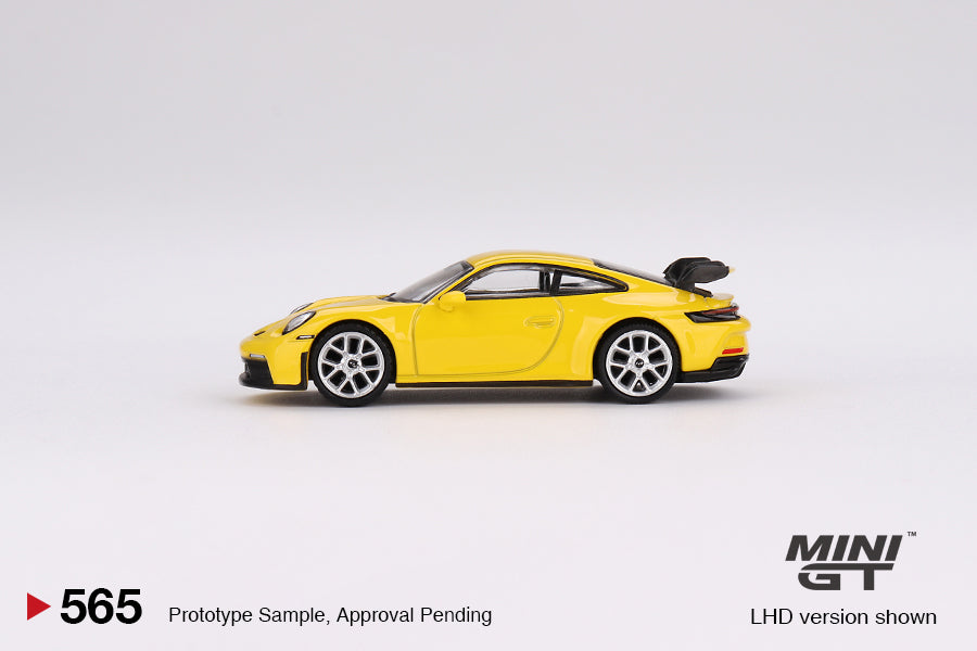 Mini GT Porsche 911 (992) GT3 Racing Yellow MGT00565 1/64 Die Cast