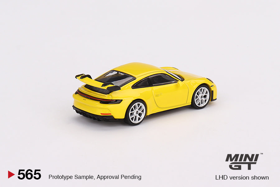 Mini GT Porsche 911 (992) GT3 Racing Yellow MGT00565 1/64 Die Cast