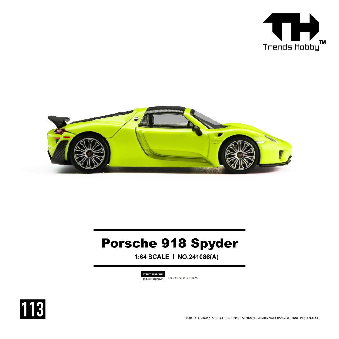 Pre-Order] Trends Hobby Porsche 918 Spyder Acid Green 241086A 1/64