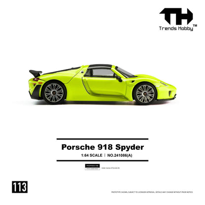 [Pre-Order] Trends Hobby Porsche 918 Spyder Acid Green 241086A 1/64 Diecast