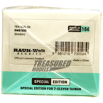 Tarmac Works Porsche RWB 930 Shinkiro Taiwan 7-Eleven Special Edition T64-015-SK 1/64 Diecast
