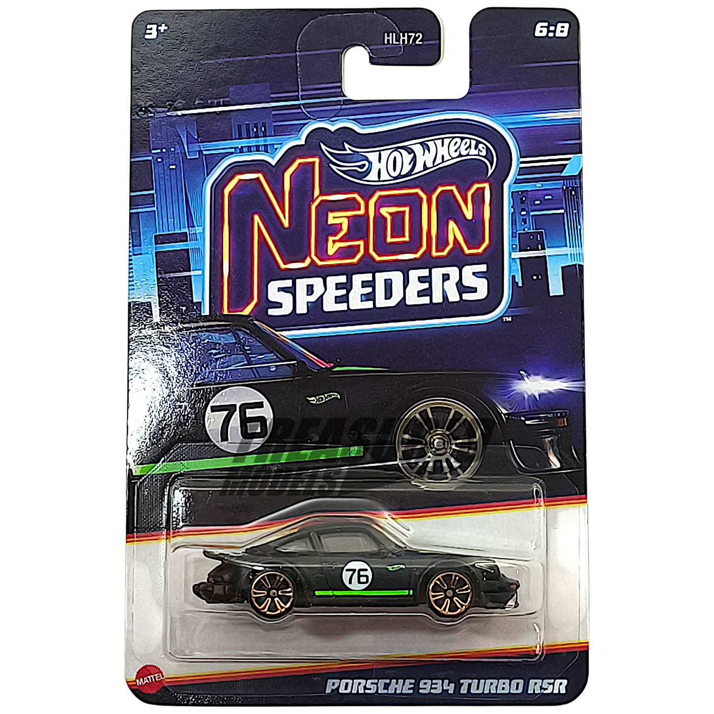 Hot Wheels Porsche 934 Turbo RSR Matte Black 2025 Silver Series Neon Speeders 1/64 Diecast