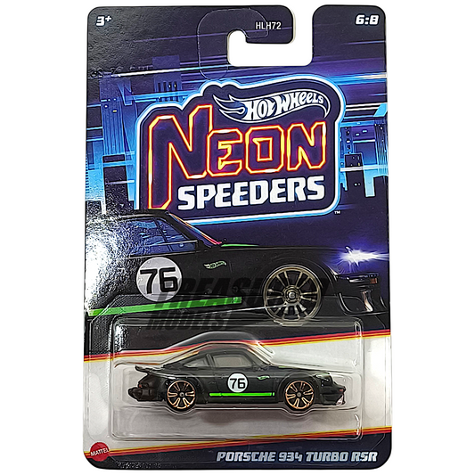 Hot Wheels Porsche 934 Turbo RSR Matte Black 2025 Silver Series Neon Speeders 1/64 Diecast