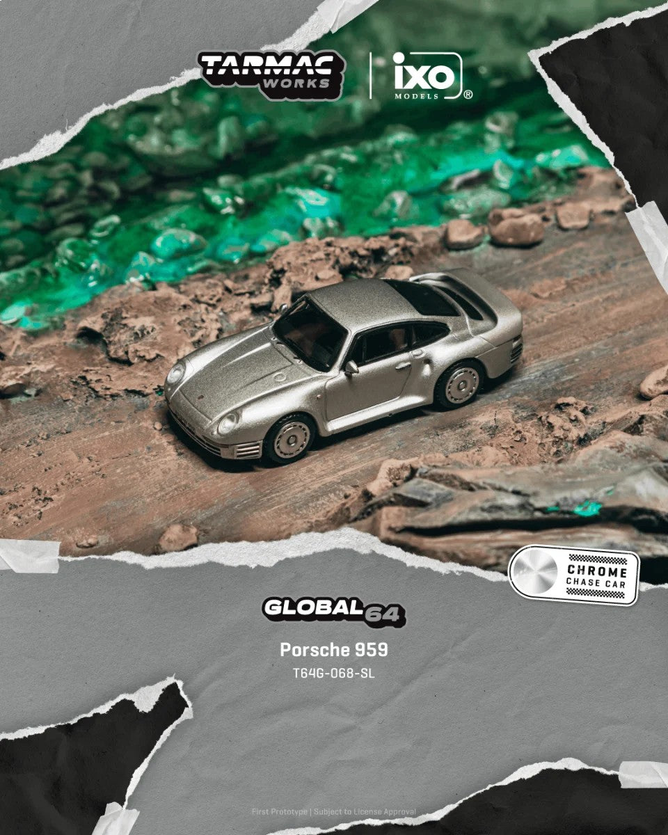 Tarmac Works Porsche 959 Silver T64G-068-SL 1/64 Diecast