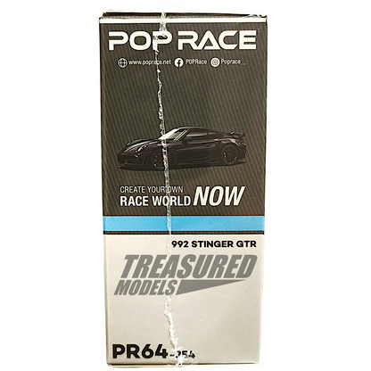 Pop Race Porsche 992 Stinger GTR Carbon Edition Blue Line PR640254 1/64 Diecast