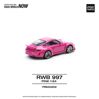 Pop Race Porsche 997 RWB Pink PR640202 1/64 Diecast