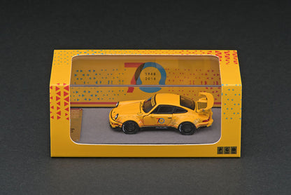 PGM Porsche RWB 964 70th Yellow PGM-640003 1/64 Diecast