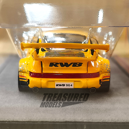 PGM Porsche RWB 964 70th Yellow PGM-640003 1/64 Diecast