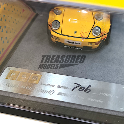 PGM Porsche RWB 964 70th Yellow PGM-640003 1/64 Diecast