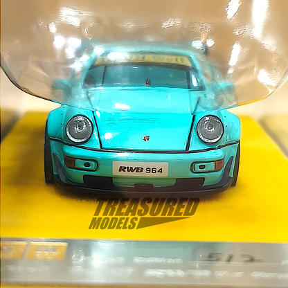 PGM Porsche RWB 964 Tiffany Blue PGM-640001 1/64 Diecast