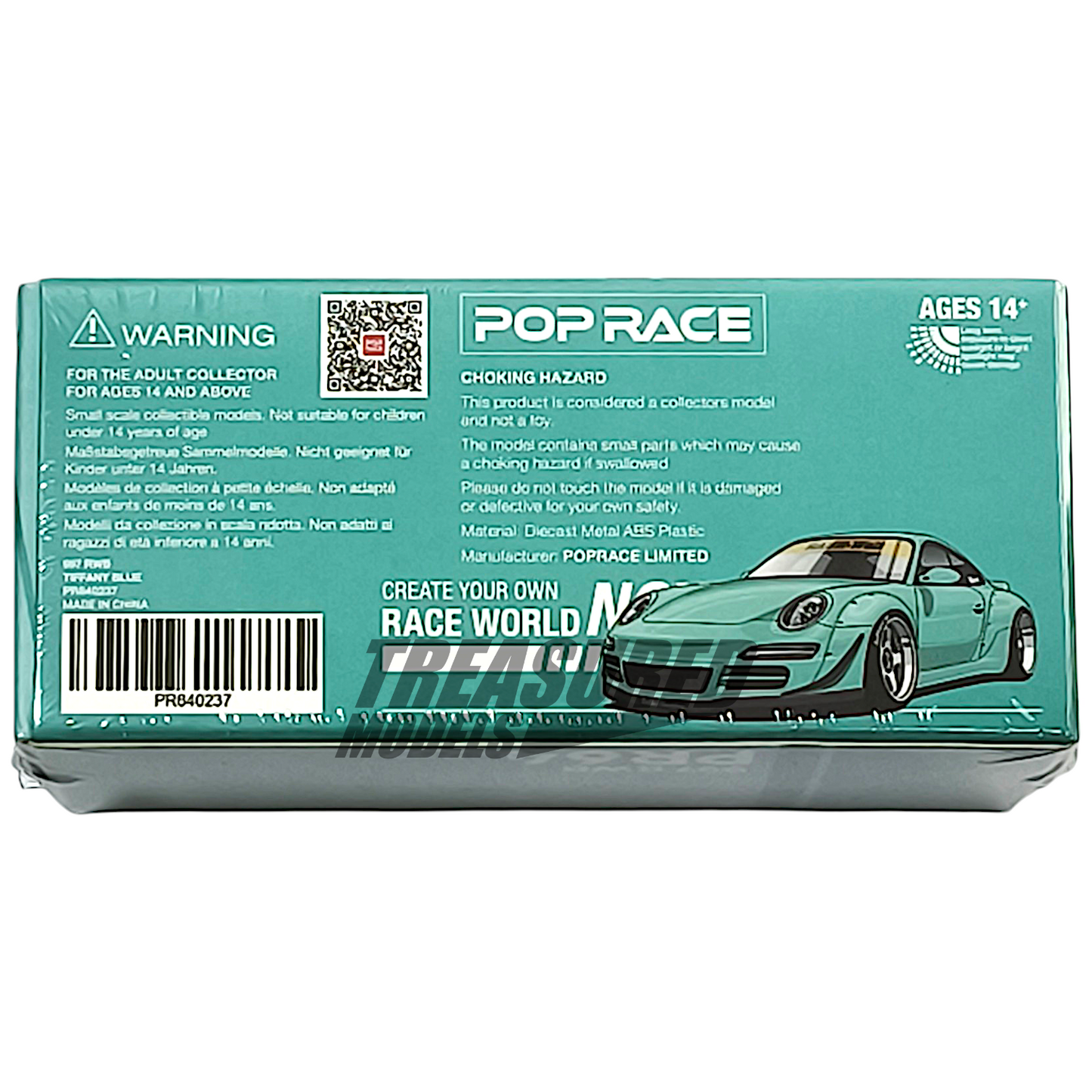 Pop Race Porsche RWB 997 Tiffany Blue PR640237 1/64 Diecast