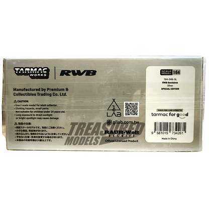 Tarmac Works Porsche RWB Backdate Silver Taiwan Special Edition T64-046-SL 1/64 Diecast