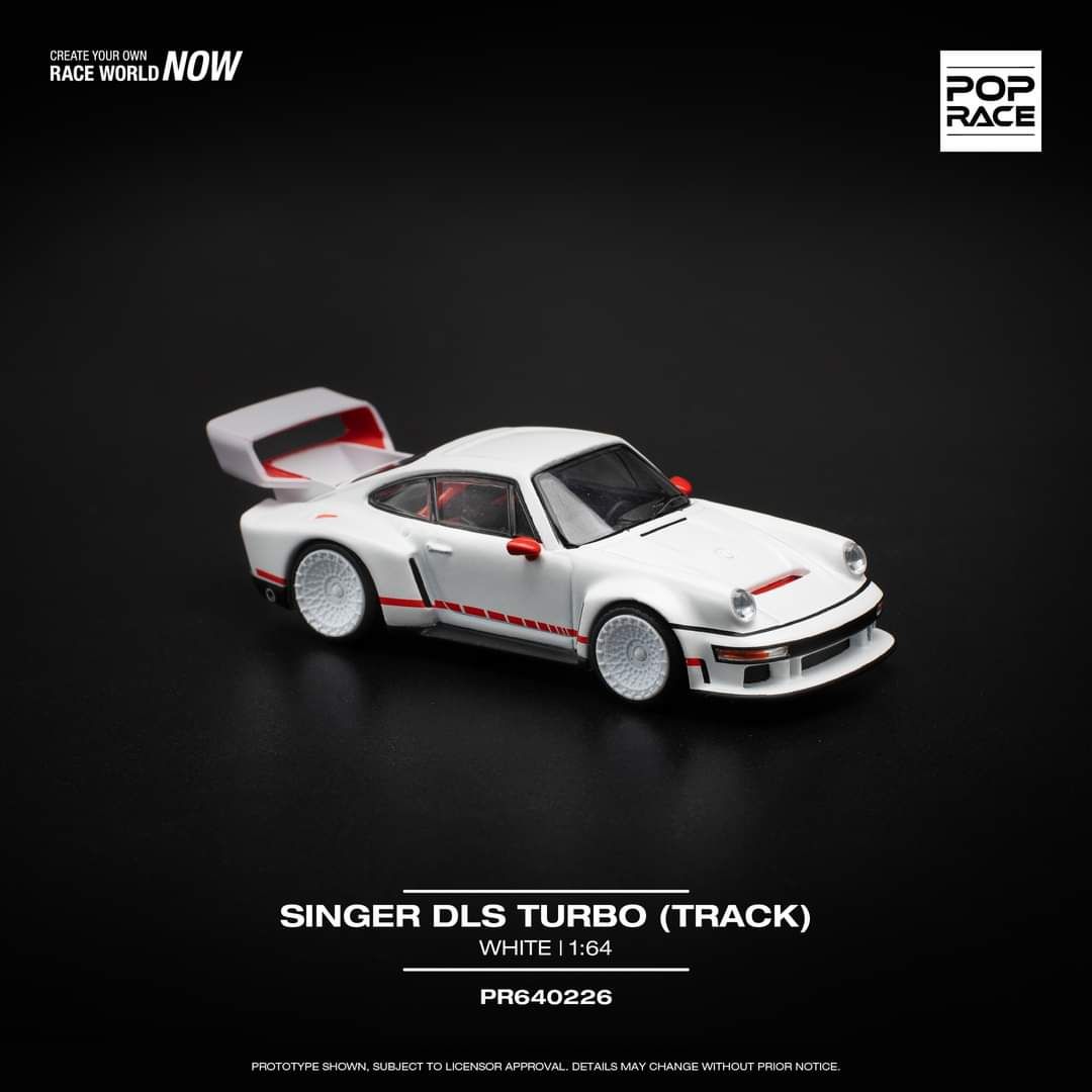 Pop Race Porsche Singer DLS Turbo White PR640226 1/64 Diecast