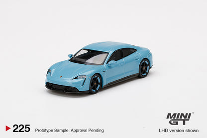 Mini GT Porsche Taycan Turbo S Frozen Blue Metallic MGT00225 1/64 Diecast