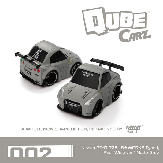 Qube Carz Nissan GT-R R35 LB★WORKS Type 1, Rear Wing ver 1 Matte Grey QZ00201