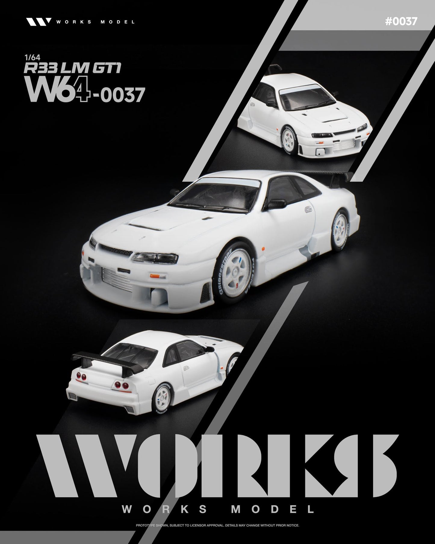 [Pre-Order] Works Model R33 LM 1995 GT1 WHITE W640037 1/64 Diecast