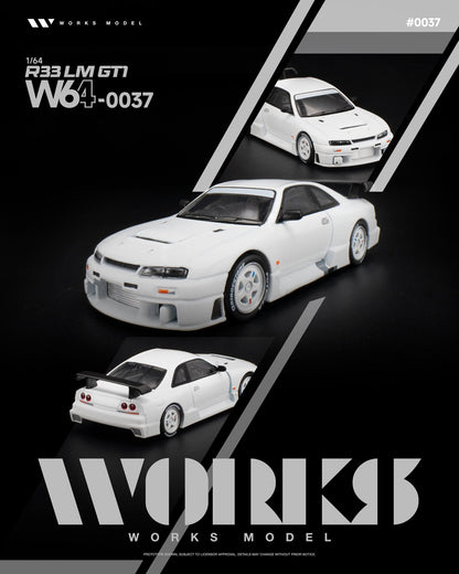 [Pre-Order] Works Model R33 LM 1995 GT1 WHITE W640037 1/64 Diecast
