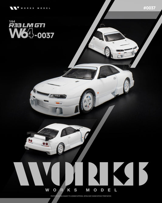 [Pre-Order] Works Model R33 LM 1995 GT1 WHITE W640037 1/64 Diecast