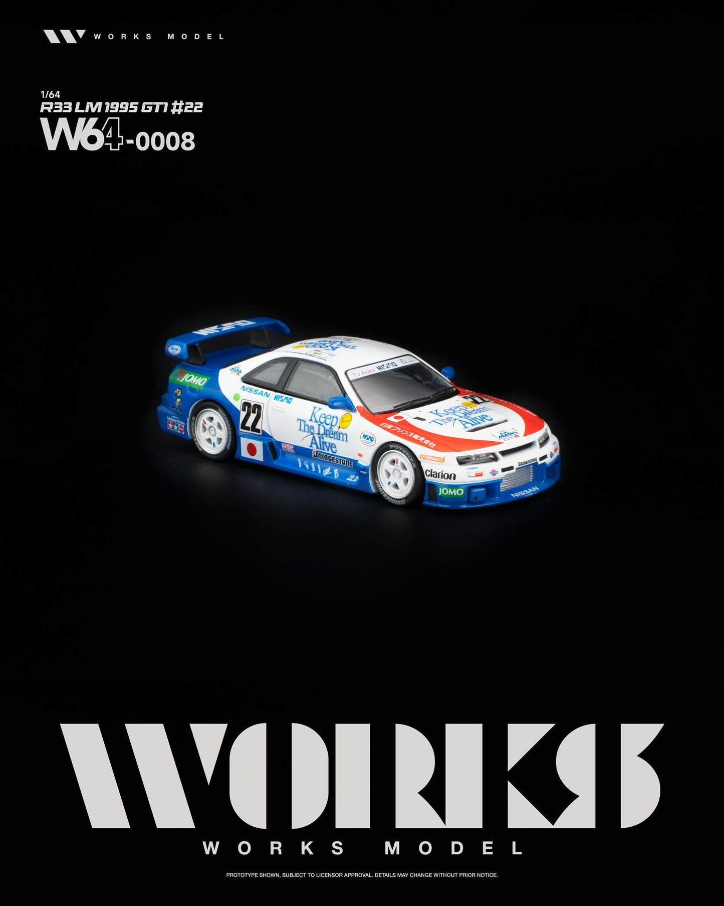 [Pre-Order] Works Model R33 LM 1995 GT1 #22 W640008 1/64 Diecast