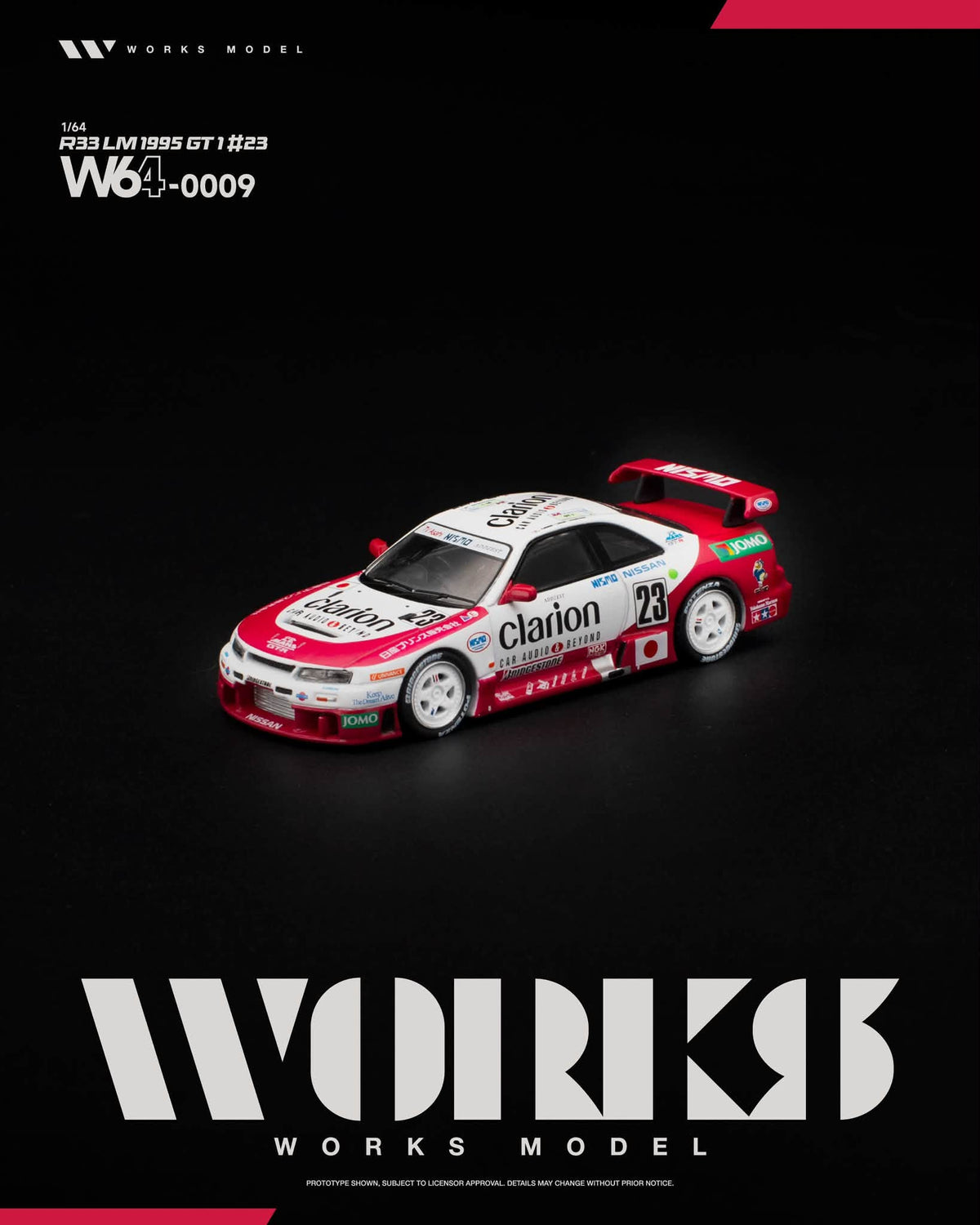 [Pre-Order] Works Model R33 LM 1995 GT1 #23 W640009 1/64 Diecast
