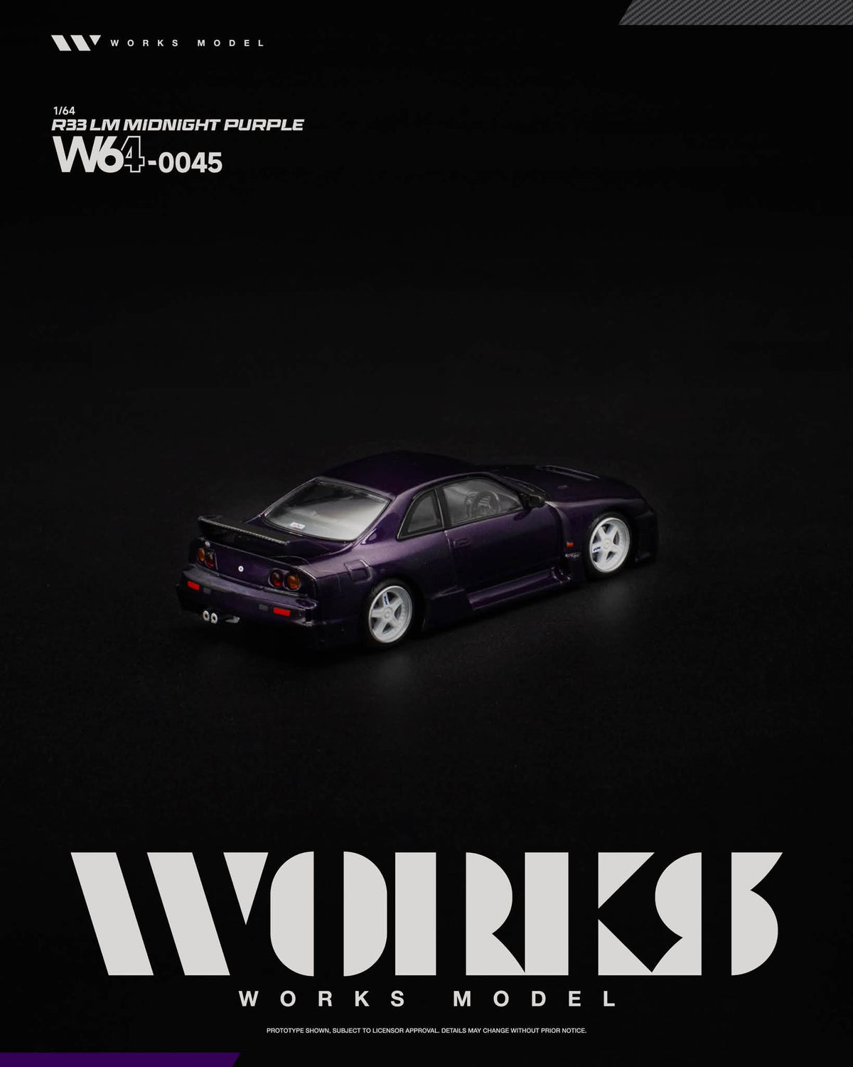[Pre-Order] Works Model R33 LM MIDNIGHT PURPLE W640045 1/64 Diecast