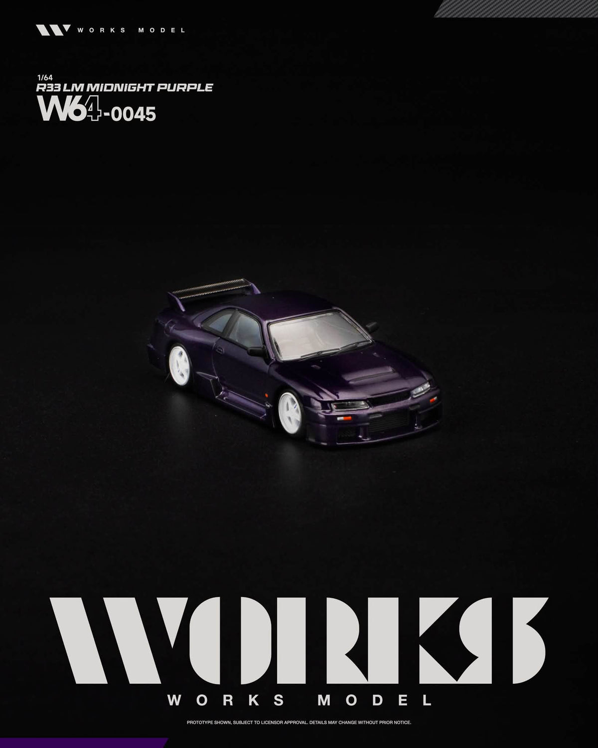 [Pre-Order] Works Model R33 LM MIDNIGHT PURPLE W640045 1/64 Diecast