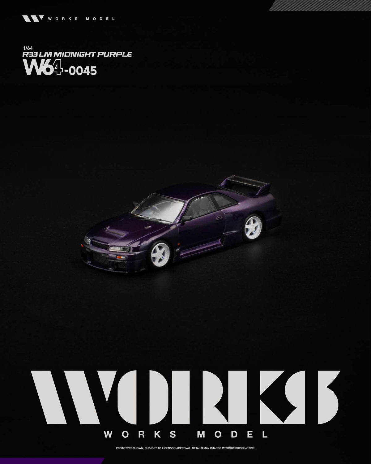 [Pre-Order] Works Model R33 LM MIDNIGHT PURPLE W640045 1/64 Diecast