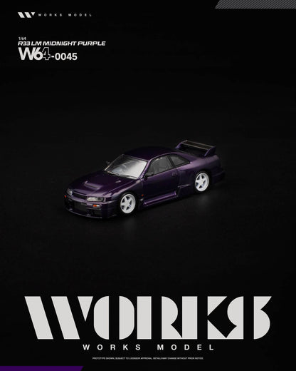[Pre-Order] Works Model R33 LM MIDNIGHT PURPLE W640045 1/64 Diecast