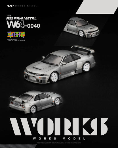 Works Model R33 Raw Metal Hong Kong Toy Car Salon 2026 W640040 1/64 Diecast