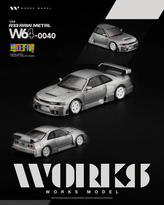 Works Model R33 Raw Metal Hong Kong Toy Car Salon 2026 W640040 1/64 Diecast