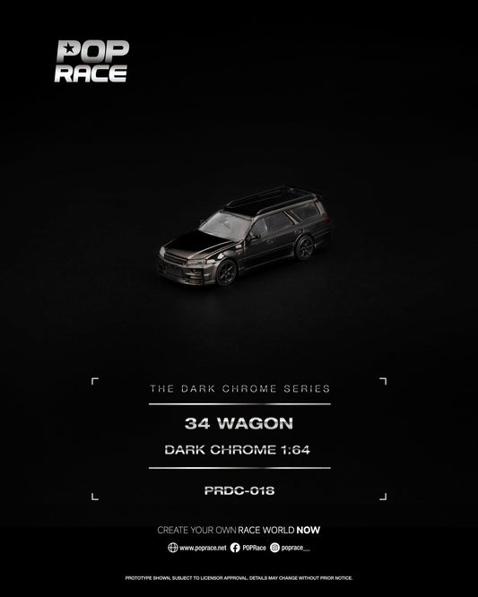 [PRE-ORDER] POP RACE R34 WAGON DARK CHROME PRDC018 1/64 Diecast