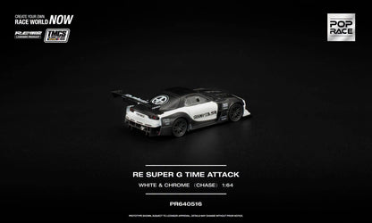 Pop Race RE Super G Time Attack White & Black TMCS 2026 PR640516 1/64 Diecast