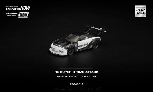Pop Race RE Super G Time Attack White & Black TMCS 2026 PR640516 1/64 Diecast