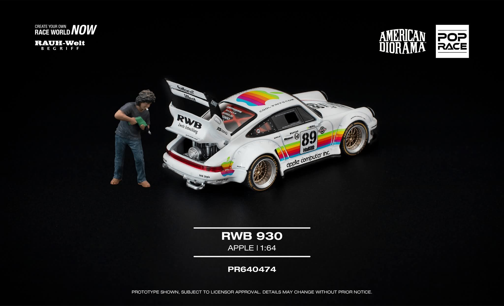 Pre-Order] Pop Race RWB 930 Apple PR640474 1/64 Diecast