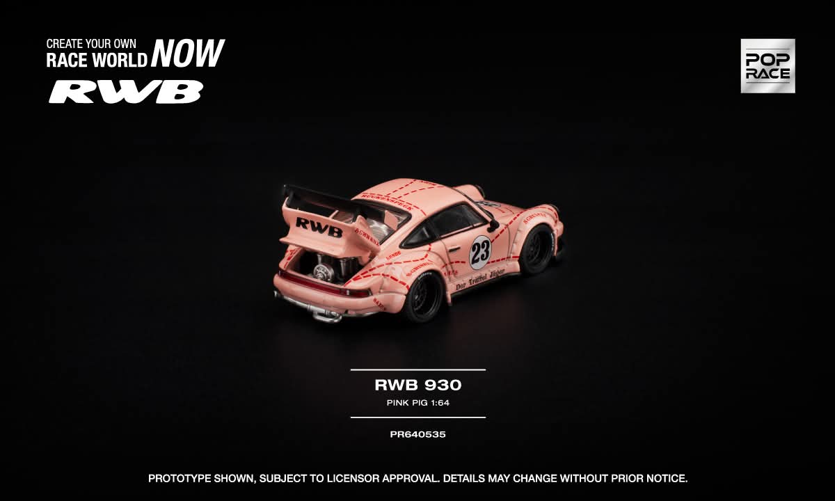 [Pre-Order] Pop Race RWB 930 Pink Pig PR640535 1/64 Diecast