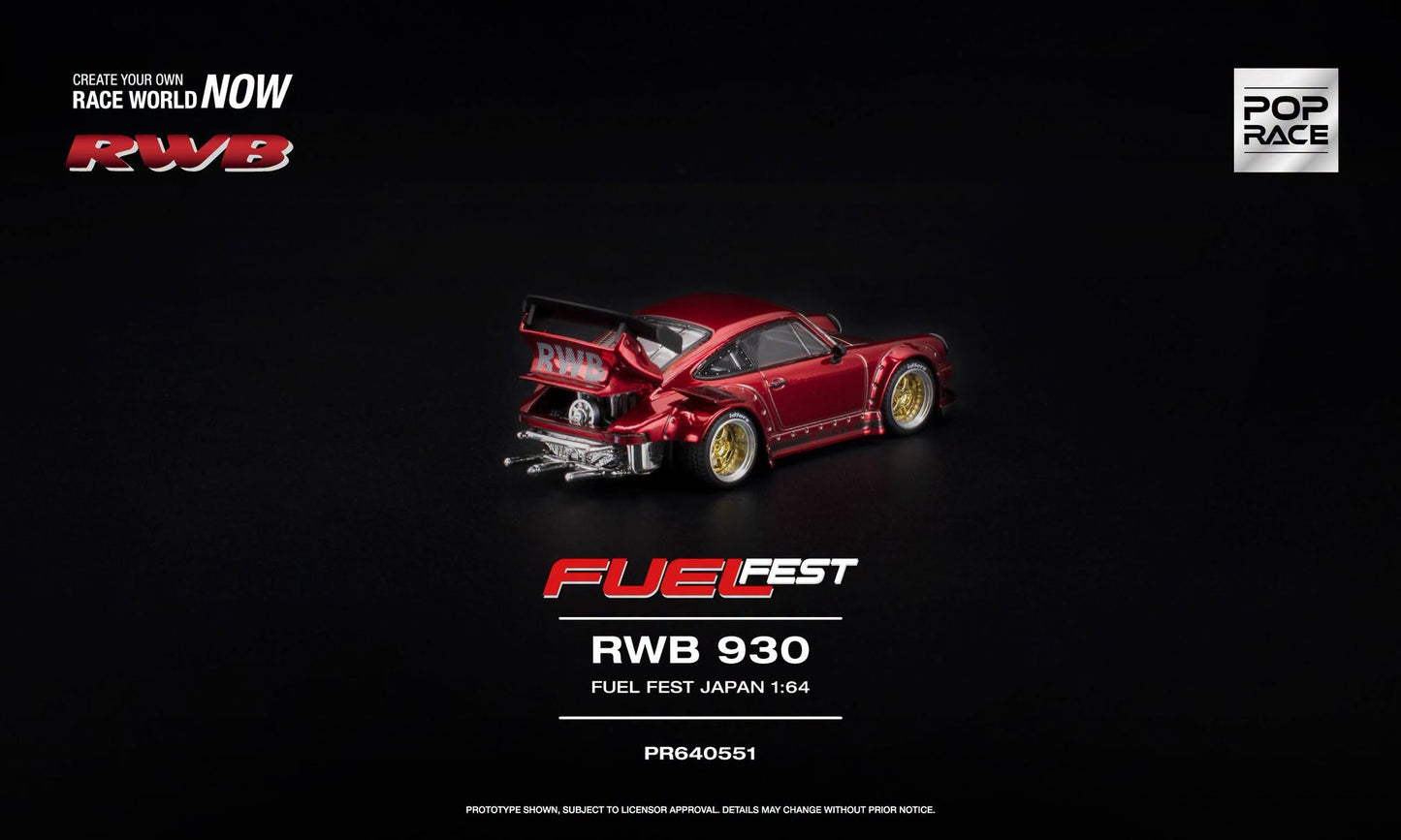 Pop Race RWB 930 Red Chrome Fuel Fest Japan 2026 PR640551 1/64 Diecast