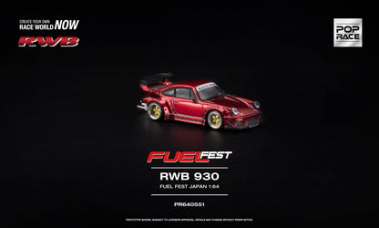 Pop Race RWB 930 Red Chrome Fuel Fest Japan 2026 PR640551 1/64 Diecast
