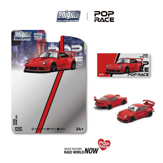 [Pre-Order] Pop Race RWB 930 Red PRE035 1/64 Diecast