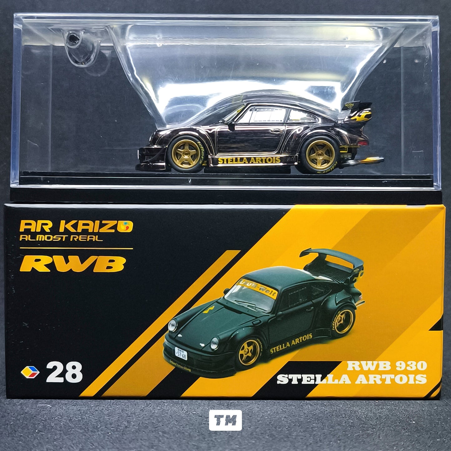 CHASE! Almost Real AR Box RWB 930 Stella Artois Black Chrome 28 6K0000101 1/64 Diecast