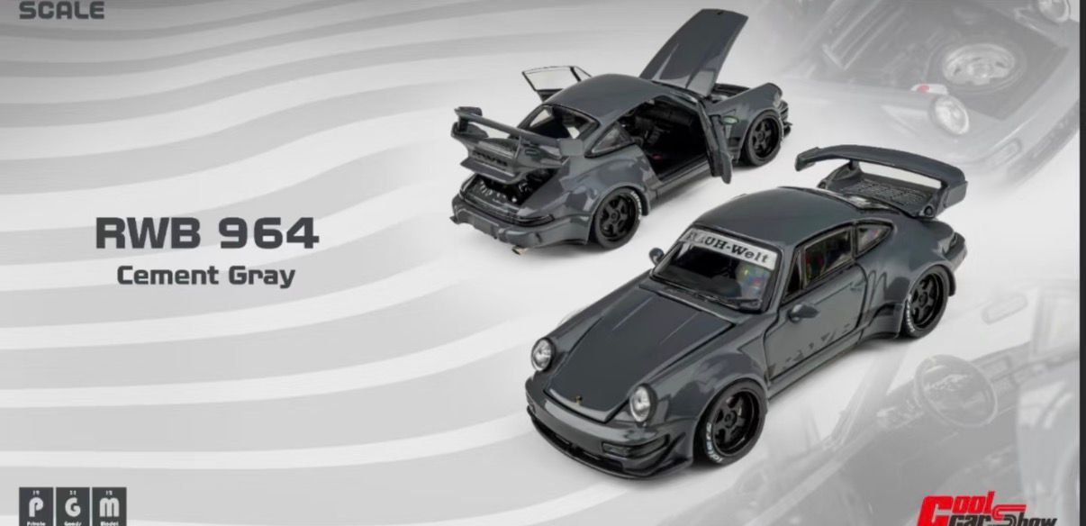 PGM 2-Pcs GT-R R35 Matte Desert Beige & RWB 964 Cement Gray Cool Car Show 2026 1/64 Diecast