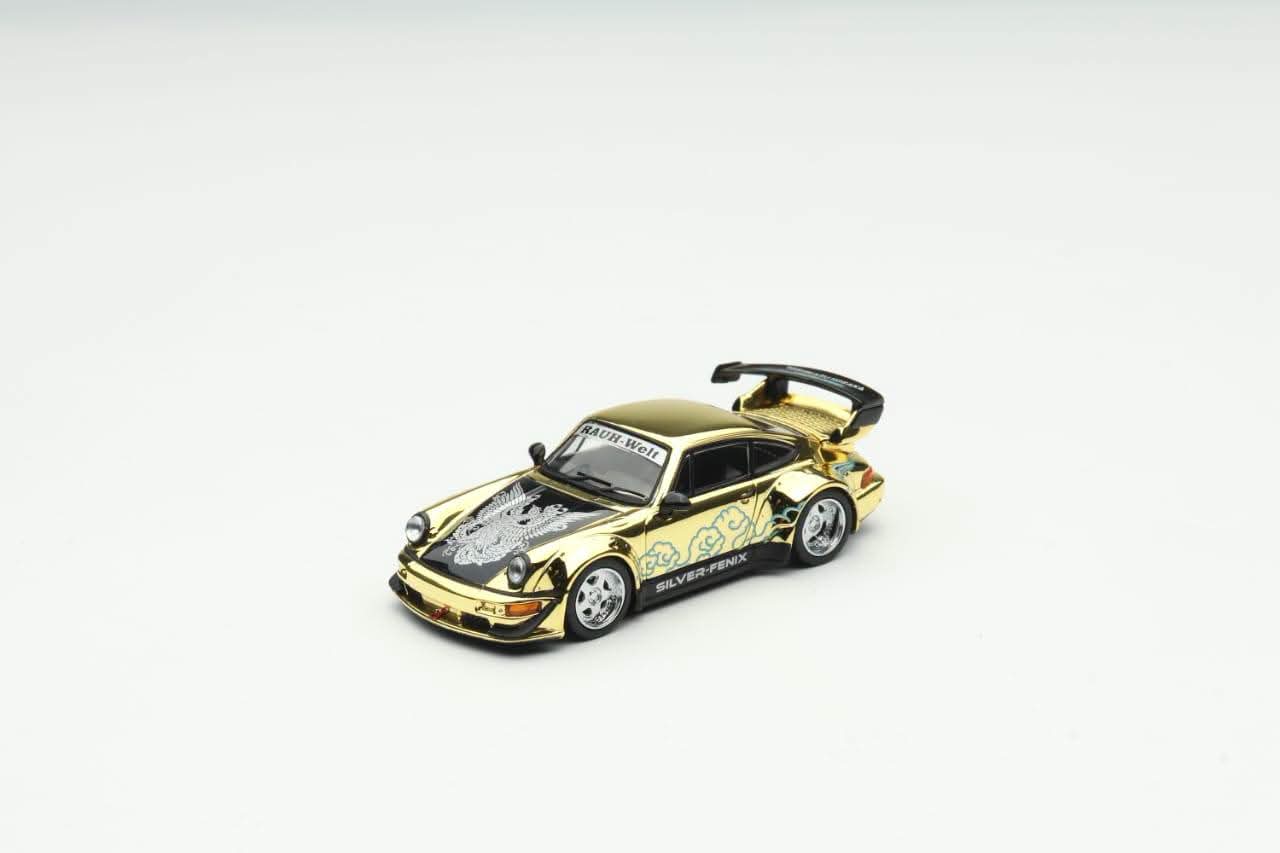 MotorHelix RWB 964 Silver-Fenix Gold Chrome TMCS 2026 1/64 Diecast