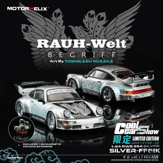 MotorHelix RWB 964 Silver Fenix Cool Car Show 2026 1/64 Diecast