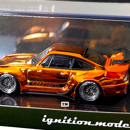 CHASE! Ignition Mode RWB 993 Orange Chrome 4030 1/64 Diecast