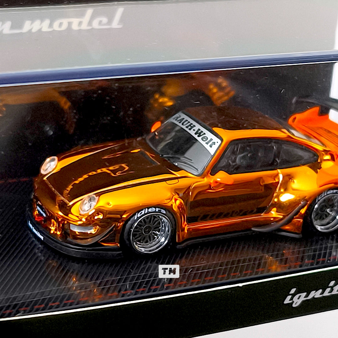 CHASE! Ignition Mode RWB 993 Orange Chrome 4030 1/64 Diecast