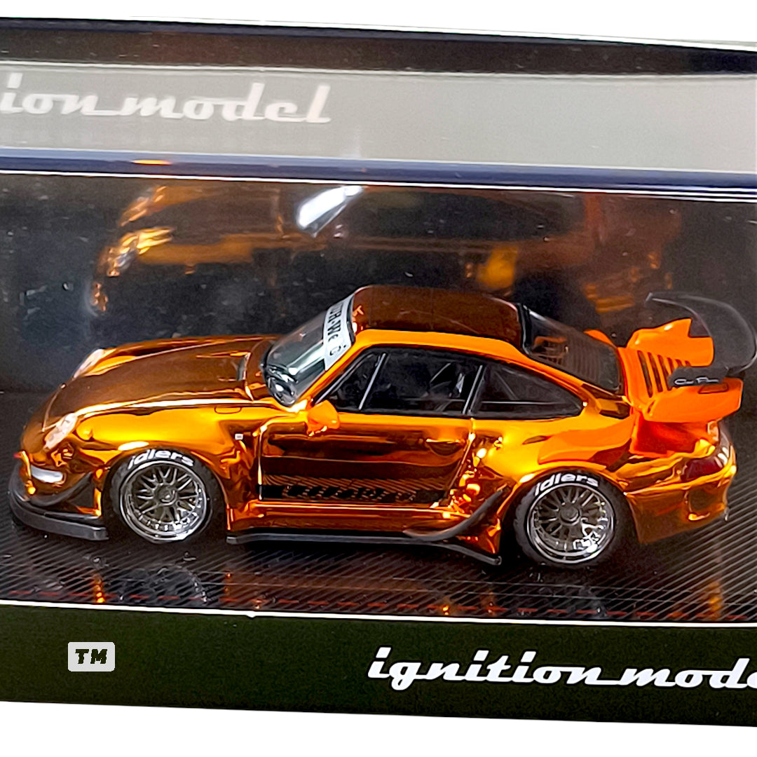 CHASE! Ignition Mode RWB 993 Orange Chrome 4030 1/64 Diecast
