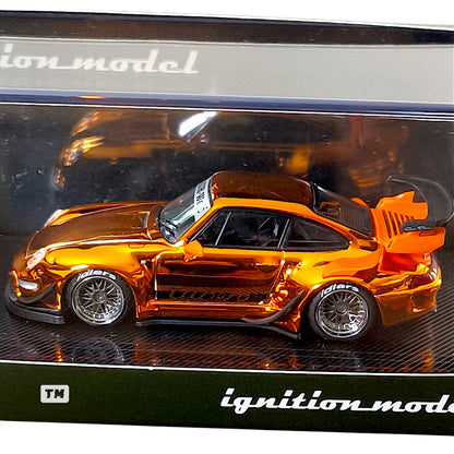 CHASE! Ignition Mode RWB 993 Orange Chrome 4030 1/64 Diecast