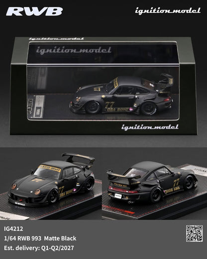[Pre-Order] Ignition Model RWB 993 Matte Black IG4212 1/64 Diecast