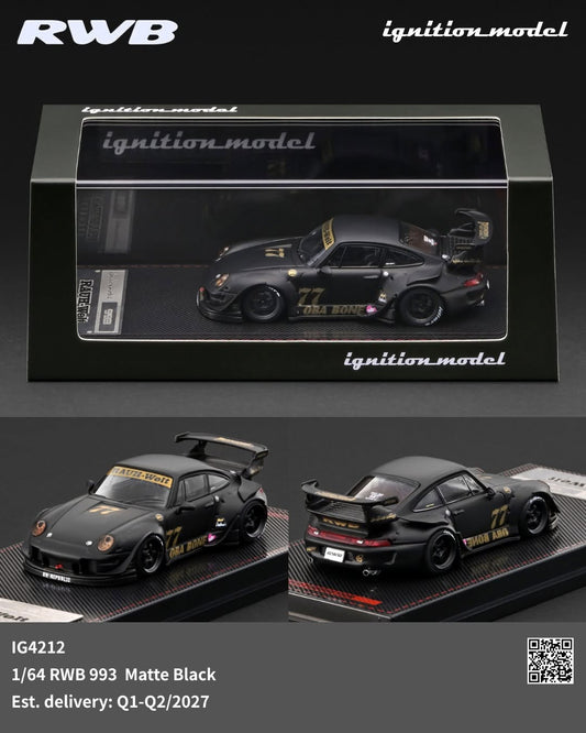 [Pre-Order] Ignition Model RWB 993 Matte Black IG4212 1/64 Diecast